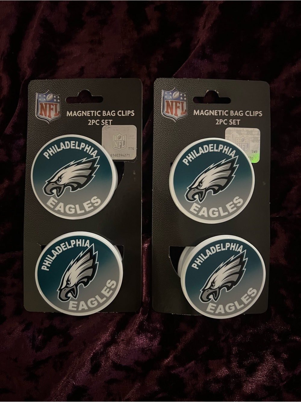 NFL Philadelphia Eagles
Magnetic Bag Clips 4 Piece
Set NEW